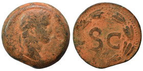 SYRIA, Seleucis and Pieria. Antioch. Otho, 69. As (bronze, 14.77 g, 28 mm). Laureate head of Otho to right; c/m. Rev. Large S C within laurel wreath. ...