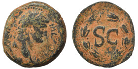 SYRIA, Seleucis and Pieria. Antioch. Otho, 69. Ae (bronze, 5.88 g, 24 mm). [IMP M OTHO CAE AVG] Laureate head right. Rev. S C in laurel wreath. RPC 43...