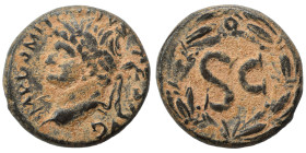 SYRIA, Seleucis and Pieria. Antioch. Domitian, 81-96. Ae (bronze, 7.71 g, 21 mm). IMP DOMITIANVS CAES AVG Laureate head of Domitian to left. Rev. Larg...