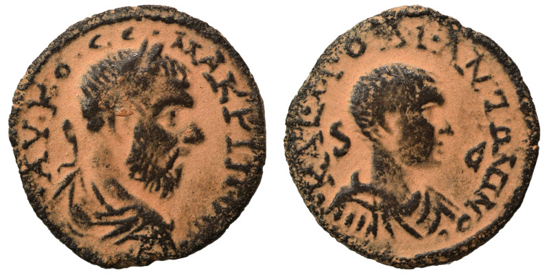 SYRIA, Seleucis and Pieria. Antioch. Macrinus with Diadumenian. 217-218. Ae (bro...