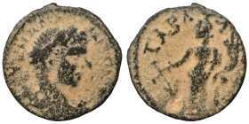 SYRIA, Seleucis and Pieria. Gabala. Elagabalus, 218-222. Ae (bronze, 4.91 g, 22 mm). Laureate, draped and cuirassed bust to right. Rev. ΓABAΛ[ЄΩN] Tyc...