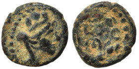 SYRIA, Cyrrhestica. Beroea. Pseudo-autonomous issue. Ae (bronze, 0.75 g, 10 mm), time of the Antonines, 138-192. Turreted, veiled and draped bust of T...