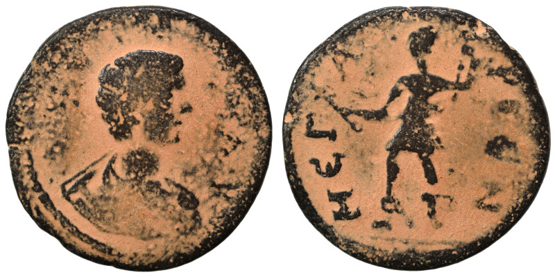 MEGARIS. Megara. Geta, as Caesar, 198-209. Assarion (bronze, 4.04 g, 22 mm). Bar...