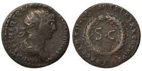 Trajan, 98-117. Semis (bronze, 3.23 g, 20 mm), Rome, for use in Syria. IMP CAES NER TRAIANO OPTIMO AVG GERM Radiate bust of Trajan to right, with slig...