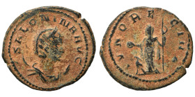 Salonina, Augusta, 254-268. Antoninianus (bronze, 3.35 g, 23 mm), Antioch. SALONINA AVG Radiate, draped bust right on crescent. Rev. IVNO REGINA Juno ...