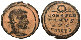 Constantine I, 307/310-337. Follis (bronze, 2.36 g, 18 mm), Antioch. Laureate head of Constantine I to right. Rev. CONSTAN/TINVS / AVG in three lines;...