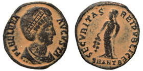 Helena, Augusta, 324-335. Follis (bronze, 2.88 g, 19 mm). Antioch. FL HELENA AVGVSTA Diademed and mantled bust of Helena right, wearing earrings and n...
