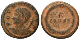 Commemorative Series, 330. Ae (bronze, 1.15 g, 13 mm), Constantinople. POP ROMANVS Laureate and draped bust of the Genius Populi Romanus to left, with...