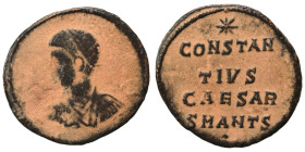 Constantius II, 337-361. Follis (bronze, 1.92 g, 17 mm), Antioch, struck 324-325. Laureate, draped and cuirassed bust of Constantius II to left. Rev. ...