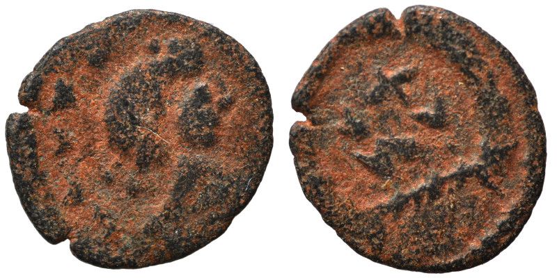 Barbaric imitation of Roman follis, circa 5th centuries AD. Ae (bronze, 0.33 g, ...