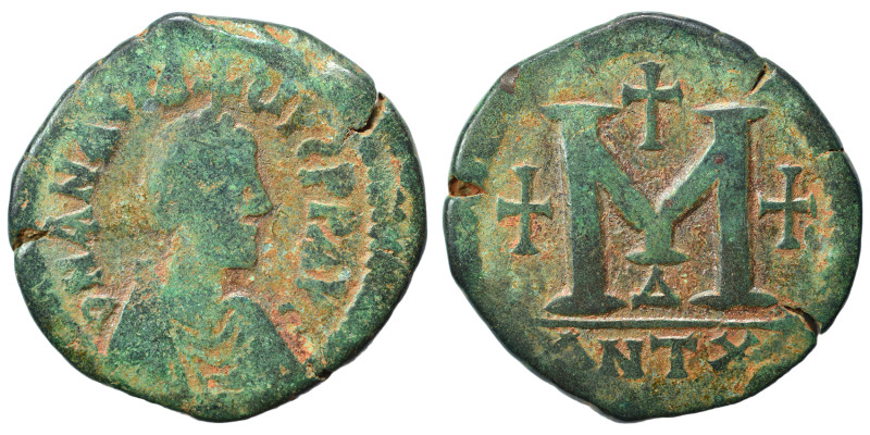 Anastasius I, 491-518. Follis, (bronze, 17.45 g, 31 mm), Antioch. D N ANASTASIVS...