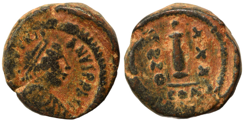 Justinian I, 527-565. Dekanummium (bronze, 5.67 g, 17 mm), Constantinople. [D N ...