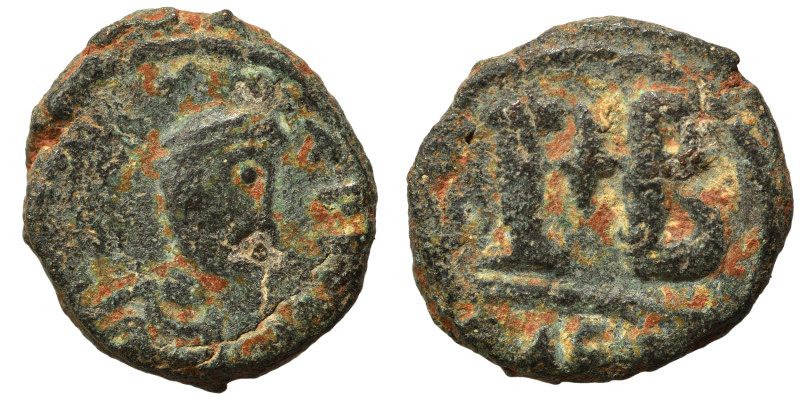 Maurice Tiberius (?), 582-602. 12 Nummi (bronze, 3.13 g, 16 mm), Alexandria. […]...
