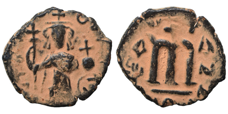Constans II, 641-668. Follis (bronze, 4.21 g, 24 mm), uncertain mint, Arab-Byzan...