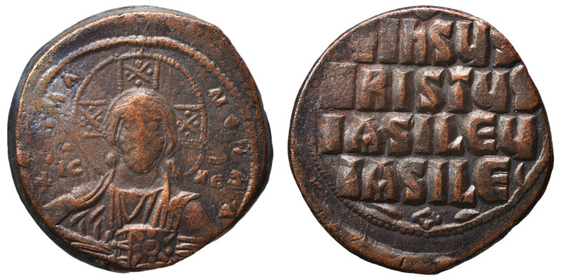 Anonymous, time of Basil II and Constantine VIII, 976-1028. Follis (bronze, 13.9...