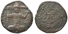 Anatolia & al-Jazira (Post-Seljuk). Artuqids (Mardin). Husam al-Din Yuluq Arslan, AH 580-597 / 1184-1200 AD. Ae dirham (bronze, 11.30 g, 31 mm). Turk,...