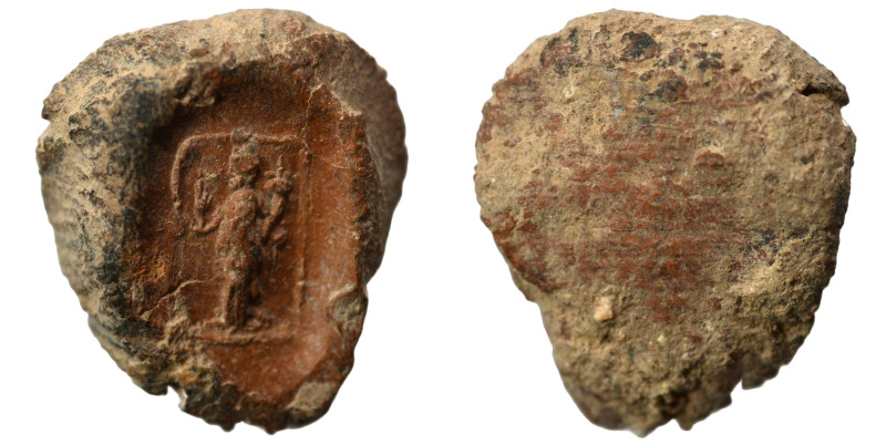 Greek-Roman. Circa 1st-3rd centuries AD. Terracotta token. 0.51 g, 11 mm.