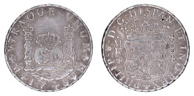 Europe » Spain » Spanish Colonial » Mexico
Spanish Colonial Mexico, 1743 MF, Philip V, 8 Reales. VF condition.