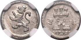 Europe » Spain » Spanish Colonial » Bolivia
Bolivia 1799 PTS, 1/4 R. Graded MS 63 by NGC-Well struck and lustrous.