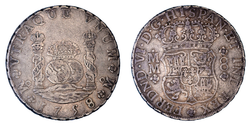 Europe » Spain » Spanish Colonial » Mexico
Mexico 1758 MM, 8 Reales, F-VF condi...