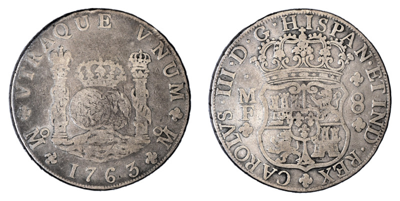 Europe » Spain » Spanish Colonial » Mexico
Mexico 1763 MF, 8 Reales, Fine condi...