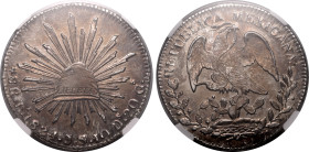 Americas » Mexico
Mexico 1834 PI JS, 8 R. Graded MS 62 by NGC-Well struck with sharp details on both sides; lustrous and reflective surfaces with att...