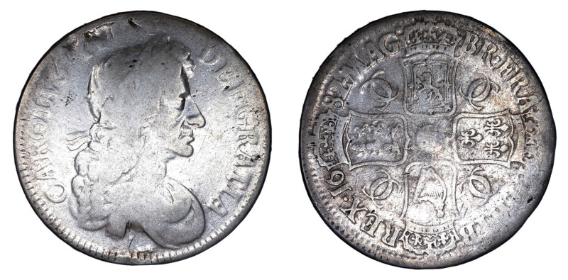 Europe » Great Britain » England
England 1682/1, 1 Crown, Quarto, Charles II. G...