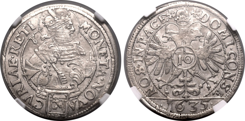 Europe » Switzerland
Switzerland 1635, 10 K, Chur. Graded MS 63 by NGC--