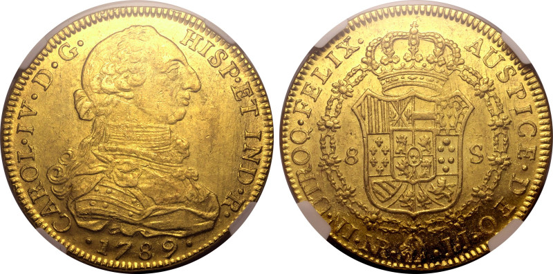 Europe;Spain;Spanish Colonial;Colombia
Colombia 1789NR JJ, 8 E. "Carol IV". Gra...