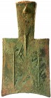 CHINA und Südostasien China Chou-Dynastie 1122-255 v. Chr
Bronze-Spatengeld mit hohlem Griff ca. 650/400 v.Chr. "square shoulder". Gao. 99 X 51 mm; 3...