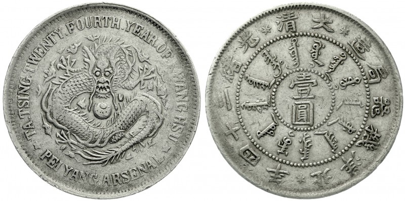 CHINA und Südostasien China Qing-Dynastie. De Zong, 1875-1908
Dollar (Yuan) Jah...