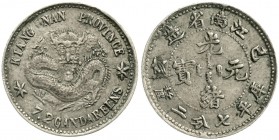 CHINA und Südostasien China Qing-Dynastie. De Zong, 1875-1908
10 Cents Jahr Chi Hai = 1899 Provinz Kiang-Nan
sehr schön