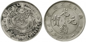 CHINA und Südostasien China Qing-Dynastie. De Zong, 1875-1908
20 Cents Jahr Keng Tze = 1900. Provinz Kiang-Nan.
sehr schön/vorzüglich