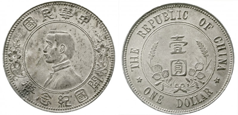 CHINA und Südostasien China Republik, 1912-1949
Dollar (Yuan) o.J. (1912) Sun Y...