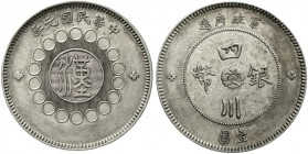 CHINA und Südostasien China Republik, 1912-1949
Dollar (Yuan) Jahr Nien = 1912. Provinz Szechuan, Prägung der Militär-Regierung.
sehr schön/vorzügli...