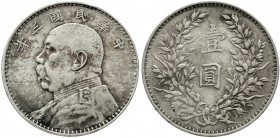 CHINA und Südostasien China Republik, 1912-1949
Dollar (Yuan) Jahr 3 = 1914. Präsident Yuan Shih-kai.
sehr schön, Randfehler