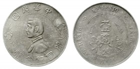 CHINA und Südostasien China Republik, 1912-1949
Dollar (Yuan) o.J., geprägt 1928. Birth of Republic. Präsident Sun Yat-Sen.
sehr schön