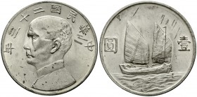 CHINA und Südostasien China Republik, 1912-1949
Dollar (Yuan) Jahr 23 = 1934. vorzüglich/Stempelglanz, kl. Flecken