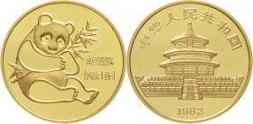 CHINA und Südostasien China Volksrepublik, seit 1949
1 Unze Panda GOLD 1982 (ohne Wertangabe). Bambusbär (Großer Panda).
Stempelglanz