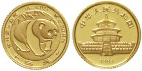 CHINA und Südostasien China Volksrepublik, seit 1949
5 Yuan GOLD 1983 Panda. 1/20 Unze Feingold.
Stempelglanz
