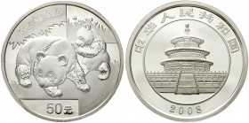 CHINA und Südostasien China Volksrepublik, seit 1949
50 Yuan 5 Unzen Silbermünze 2008. Panda mit Jungtier. Im Original-Etui mit Umverpackung und Zert...