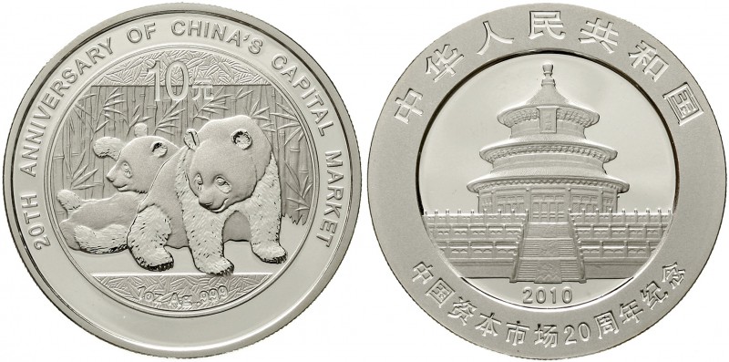 CHINA und Südostasien China Volksrepublik, seit 1949
10 Yuan Panda 2010. Zwei P...