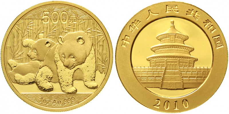 CHINA und Südostasien China Volksrepublik, seit 1949
500 Yuan GOLD 2010. Zwei P...