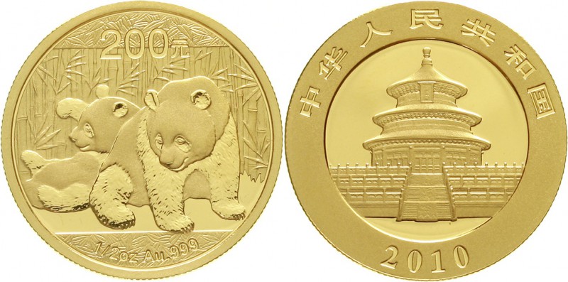 CHINA und Südostasien China Volksrepublik, seit 1949
200 Yuan GOLD 2010. Zwei P...