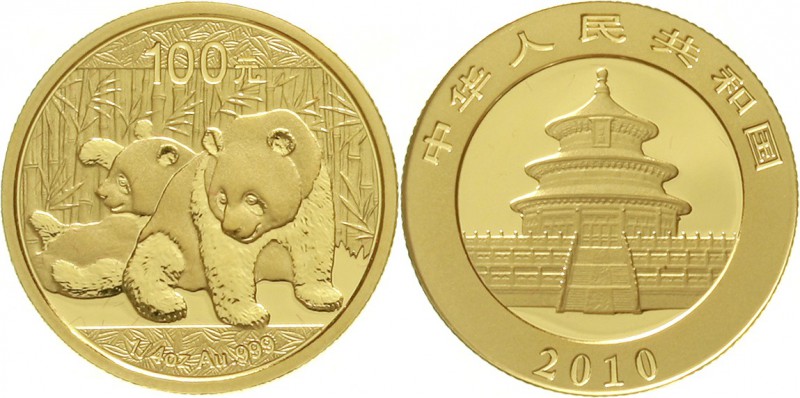 CHINA und Südostasien China Volksrepublik, seit 1949
100 Yuan GOLD 2010. Zwei P...
