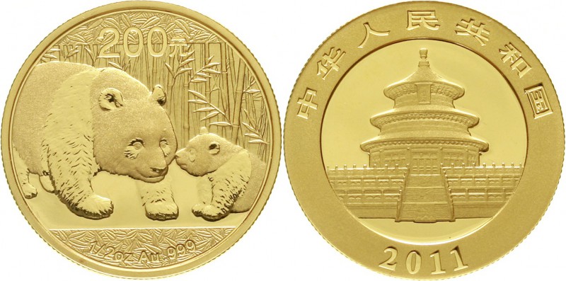CHINA und Südostasien China Volksrepublik, seit 1949
200 Yuan GOLD 2011. Panda ...