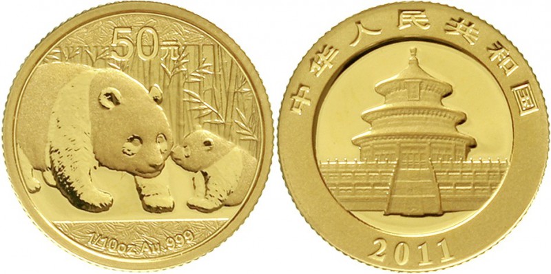 CHINA und Südostasien China Volksrepublik, seit 1949
50 Yuan GOLD 2011. Panda m...