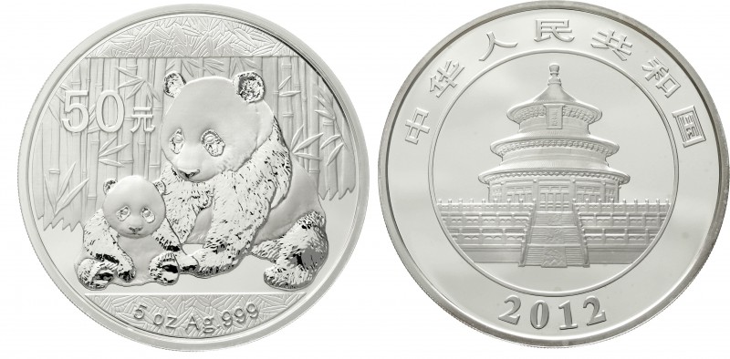 CHINA und Südostasien China Volksrepublik, seit 1949
50 Yuan 5 Unzen Silbermünz...