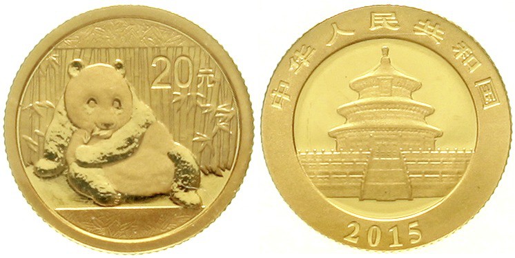 CHINA und Südostasien China Volksrepublik, seit 1949
20 Yuan GOLD 2015. Panda. ...