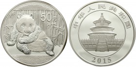 CHINA und Südostasien China Volksrepublik, seit 1949
50 Yuan Panda 5 Unzen Silbermünze 2015. Panda. Im Original-Etui mit Zertifikat und Umverpackung....